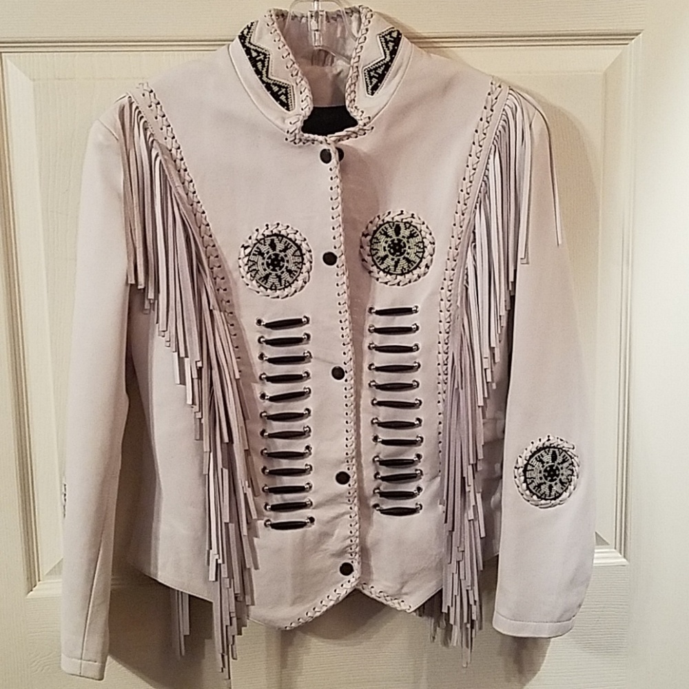 3B West by Transmith, leather, Navajo coat.